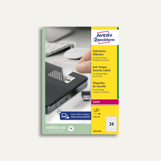 Pakiranje sigurnosnih naljepnica Avery Zweckform za plombiranje elektroničke opreme