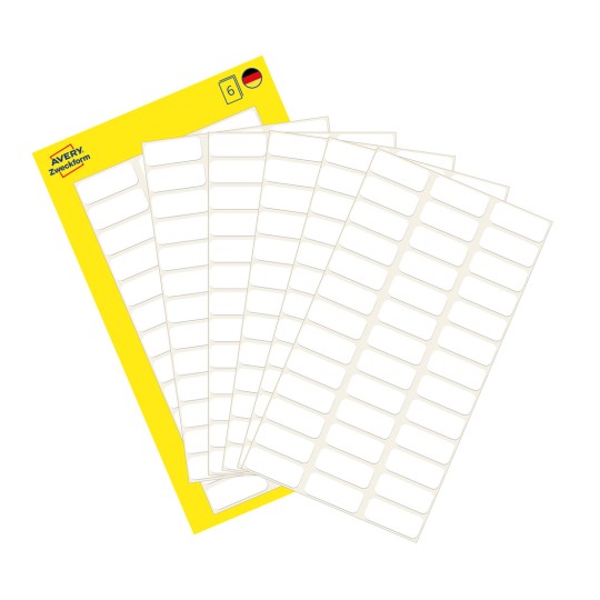 Slika pakiranja s listovima naljepnica: Avery Zweckform višenamjenske naljepnice, artikl: 3073, format: 20 x 8 mm, sadržaj: 234 naljepnica / 6 listova, 39 naljepnica/list?