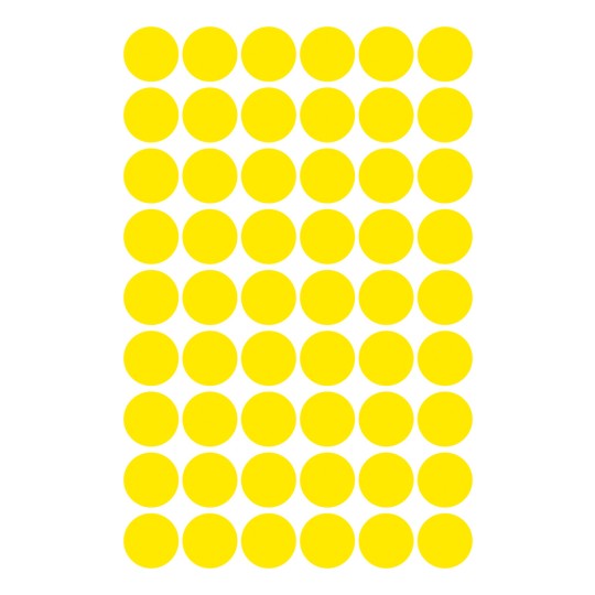 Slika pojedinačnog lista, Artikl: 3144, Oznake, Format: ⌀ 12 mm, 54 oznaka/list?