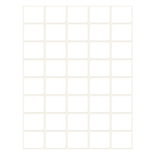 Slika pojedinačnog lista, artikl: 3318, svestrane etikete, format: 22 x 18 mm, 40 etiketa/stranica.