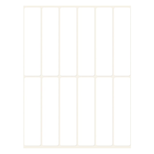 Slika pojedinačnog lista, artikl: 3328, višenamjenske etikete, format: 76 x 19 mm, 12 etiketa/vođa.