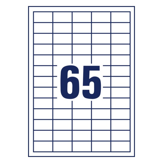 Stanzni crtež pojedinačnog lista A4, Artikl: 3666-10, Naljepnice, Kućni ured, Maloprodajno pakiranje, Format: 38 x 21,2 mm, 65 naljepnica/ploča?