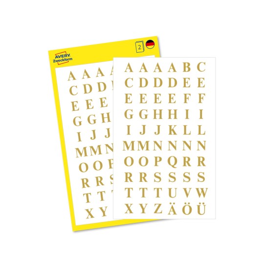 Slika pakiranja s listom naljepnica: Avery Zweckform slovne naljepnice, artikal: 3727, format: 85 x 160 mm, sadržaj: 120 naljepnica / 2 lista, 60 naljepnica/list?