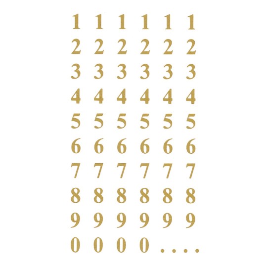 Slika pojedinačni list, Artikl: 3728, brojčane naljepnice, Format: 85 x 160 mm, 60 naljepnica/stranica?