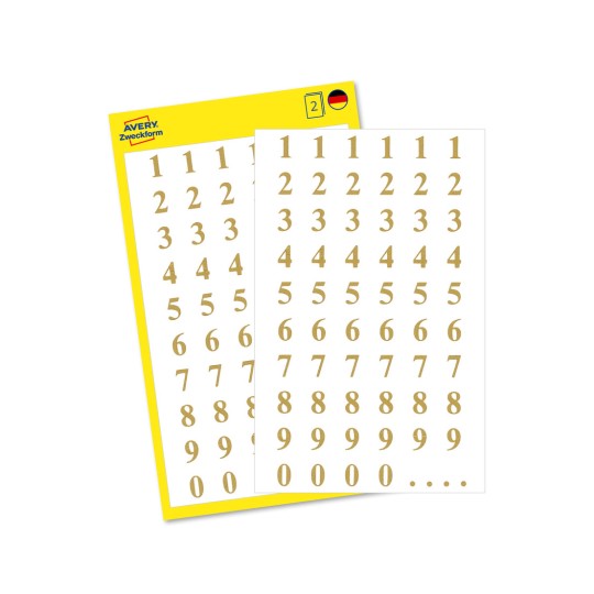Slika pakiranja s listom etiketa: Avery Zweckform brojevi-etikete, Artikl: 3728, Format: 85 x 160 mm, Sadržaj: 120 naljepnica / 2 lista, 60 naljepnica/list?