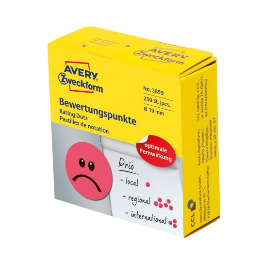 Slika pakiranja: Avery Zweckform Oznake u boji, Artikl: 3859, Format: ⌀ 19 mm, Sadržaj: 250 etiketa / 1 rola, 250 etiketa/rola?