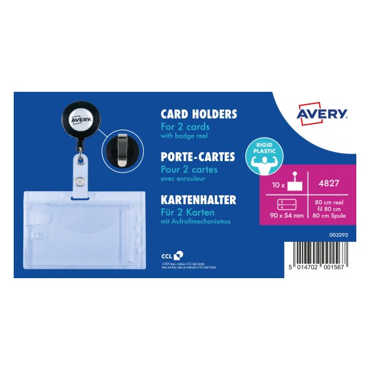 Slika proizvoda: Avery Zweckform, Artikl: 4827, Dvostruke tvrde kutije za ime, 54 x 90 mm, 10 komada.