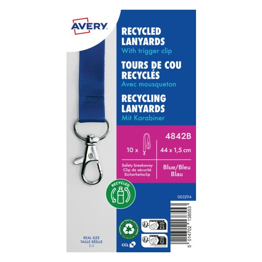 Prikaz proizvoda: Avery Zweckform, Artikl: 4842B, Vezica za vrat, 15 x 440 mm, Malo pakiranje, 10 komada.