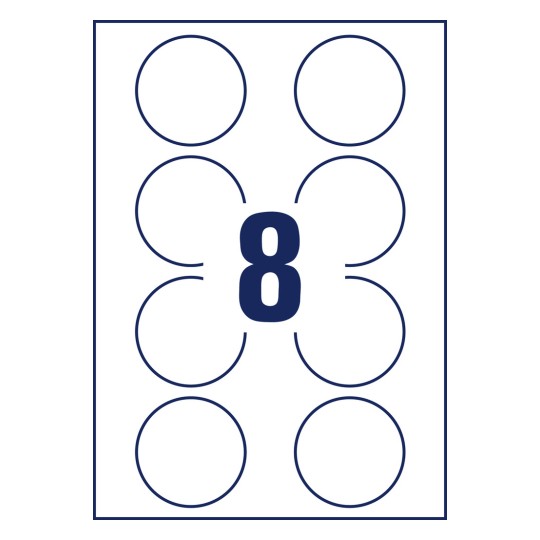 Strojarska crtež jednom listu A4, Artikal: 5081, Okrugle naljepnice, odvojive, Format: ⌀ 65 mm, 8 naljepnica/list?