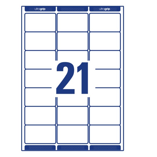 Stanzni crtež pojedinačnog lista A4, Artikl: 7160-10, Adresne naljepnice, Kućni ured, Malo pakiranje, Format: 63,5 x 38,1 mm, 21 naljepnica/ list?