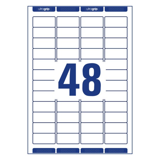 Crtanje za probijanje pojedinačnog lista A4, artikl: 7636-10, Adresne naljepnice, Kućni ured, Malo pakiranje, Format: 45,7 x 21,2 mm, 48 naljepnica/stranica?