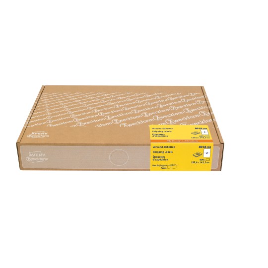 Slika pakiranja: Avery Zweckform dostavne naljepnice, veliko pakiranje, artikl: 8018-300, format: 199,6 x 143,5 mm, prikladnost za ispis: inkjet, laserski crno/bijeli, laserski u boji, sadržaj: 600 naljepnica / 300 listova, 2 naljepnice/list?