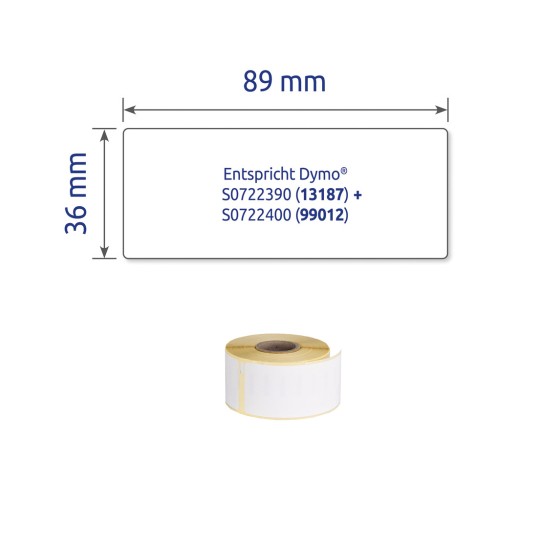 Pojedinačna slika etikete, Artikl: AS0722390, Etikete u rolni, Format: 36 x 89 mm, 260 etiketa/rola.