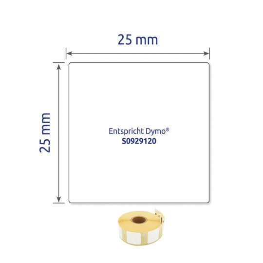 Pojedinačna slika oznake, Artikl: AS0929120, Rolne naljepnica, Format: 25 x 25 mm, 1.000 naljepnica/rola