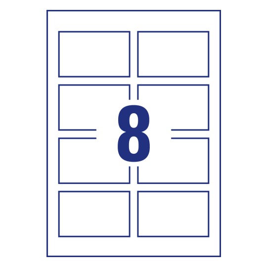 Pojedinačni list A4 s nacrtom perforacije, artikal: C32028-10, Premium posjetnice, format: 85 x 54 mm, 8 kartica/ploča.