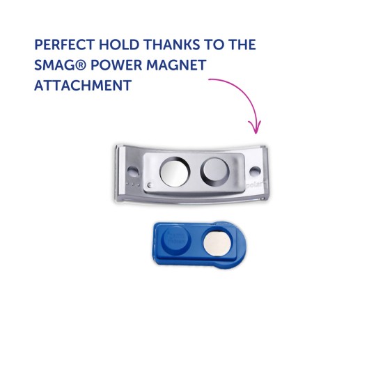 Slika prikazuje dva magnetska držača označena kao SMAG® za savršeno držanje, s opisom koji naglašava njihovu funkcionalnost.