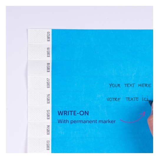 Slika prikazuje plavu pozadinu s tekstualnim upitima za pisanje i sekcijama za označavanje. Predlaže korištenje trajnog markera za pisanje na njoj.