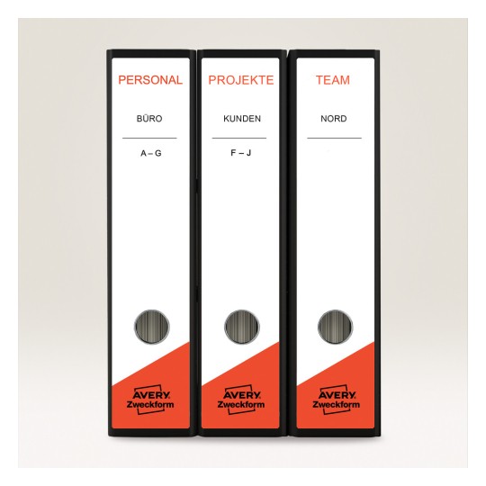 Slika prikazuje tri fascikle s oznakama 'PERSONAL', 'PROJEKTE' i 'TEAM', svaka s određenim kategorijama i oznakama slova koje naznačuju organizaciju.