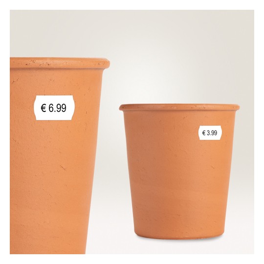 Slika prikazuje dvije terakota posude, jedna veća po cijeni od 6,99 € i manja po cijeni od 3,99 €.