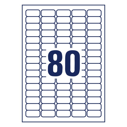 Crtanje prema šablonu pojedinačni list A4, Artikl: L4732REV-65, univerzalne naljepnice, format: 35,6 x 16,9 mm, 80 naljepnica/po listu?