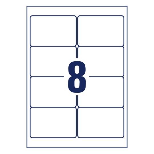 Nacrt za probijanje pojedinačnih listova A4, Artikal: L4745REV-25, univerzalne naljepnice, odstranjive, format: 96 x 63,5 mm, 8 naljepnica/stranica.