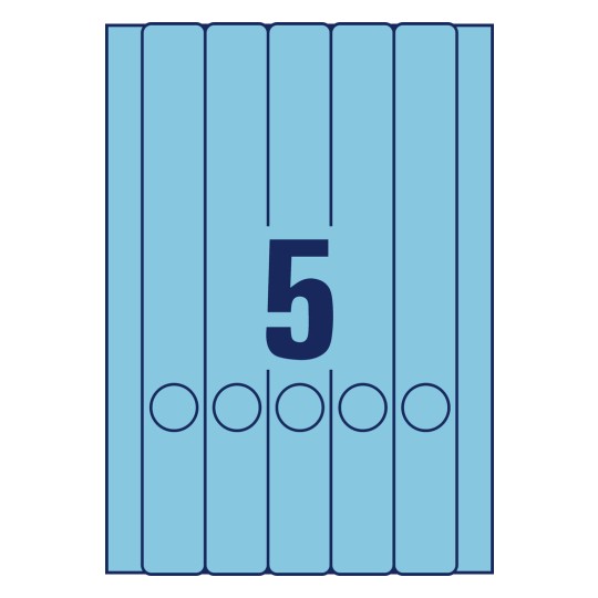 Crtanje uzoraka pojedinačnog lista A4, Artikl: L4749-20, Oznake za registratore, Format: 38 x 297 mm, 5 oznaka/stranica?