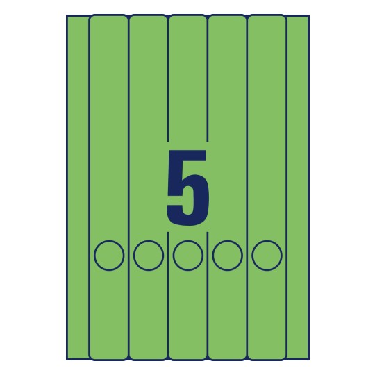 Crtanje izrezivanja pojedinačnih listova A4, artikal: L4750-20, naljepnice za registratore, format: 38 x 297 mm, 5 naljepnica/stranica?