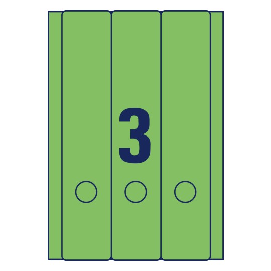 Crttež pojedinačnog lista A4, članak: L4754-20, naljepnice za fascikle, format: 61 x 297 mm, 3 naljepnice/ list?