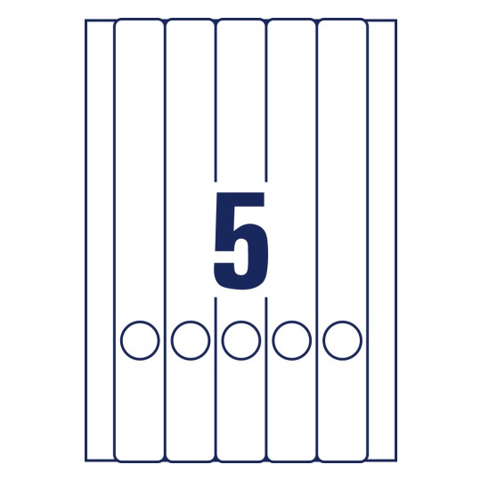 Probijeni crtež, pojedinačni list A4, Artikal: L4758-10, Naljepnice za registratore, Format: 38 x 297 mm, 5 naljepnica/Lista