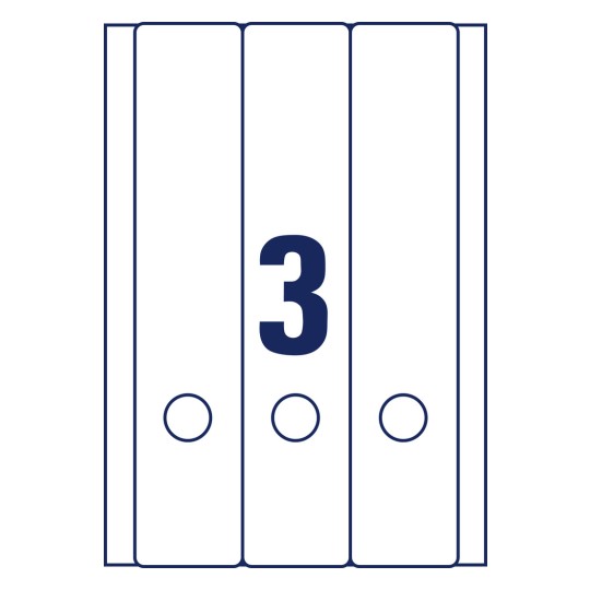 Shematski crtež pojedinačnog lista A4, Artikl: L4759-10, Naljepnice za registratore, Format: 61 x 297 mm, 3 naljepnice/stranica?