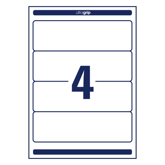 Strojno crtanje pojedinačnog lista A4, Članak: L4761-100, Naljepnice za registratore, Format: 61 x 192 mm, 4 naljepnice/stranica.