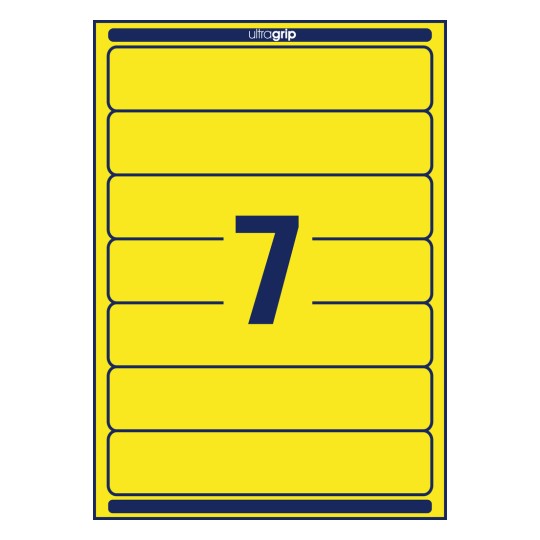 Stanzanac pojedinačnog lista A4, artikl: L4765-20, naljepnice za registratore, format: 38 x 192 mm, 7 naljepnica/ploča.