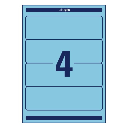 Stanzni crtež pojedinačnog lista A4, Artikl: L4767-20, Samoljepive etikete za registratore, Format: 61 x 192 mm, 4 etikete/stranica.