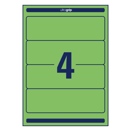 Izrezna skica pojedinačnog lista A4, Artikl: L4768-100, Oznake za registratore, Format: 61 x 192 mm, 4 oznake/ list?