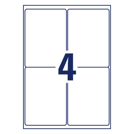 Crtanje štancanja pojedinačnog lista A4, Artikl: L4774REV-20, otporne na vremenske uvjete naljepnice, odvojive, format: 99,1 x 139 mm, 4 naljepnice/ list?