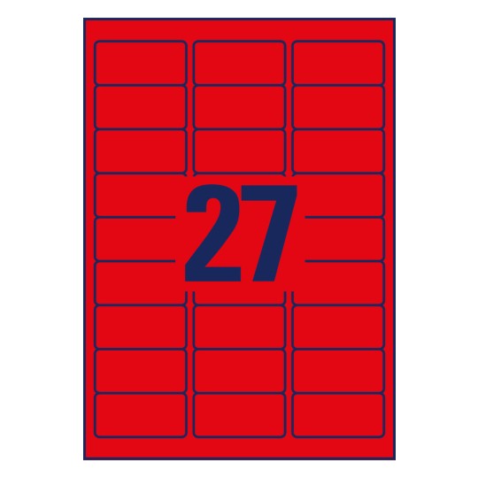 Strojni crtež pojedinačnog lista A4, Artikl: L6003-25, Etikete u posebnim bojama, Format: 63,5 x 29,6 mm, 27 etiketa/po listu?