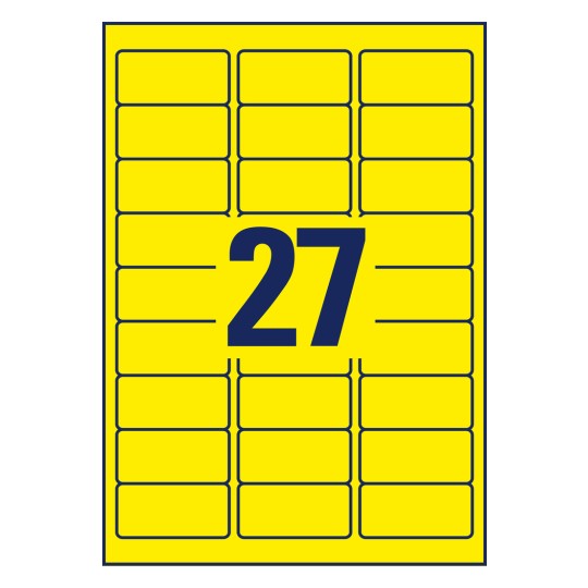 Strojna crtež A4 pojedinačnog lista, Članak: L6004-25, Naljepnice u posebnim bojama, Format: 63,5 x 29,6 mm, 27 naljepnica/ list?