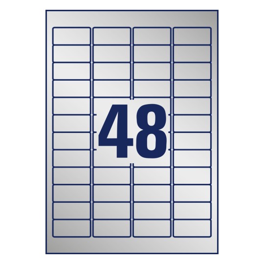 Crtanje štancanja pojedinačnog lista A4, Artikl: L6009-8, Naljepnice za tipne pločice, Format: 45,7 x 21,2 mm, 48 naljepnica/ list?