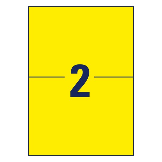 Crtani prikaz pojedinačnog lista A4, Artikal: L6130-20, Vremenski otporne folijske naljepnice, Format: 210 x 148 mm, 2 naljepnice/list?
