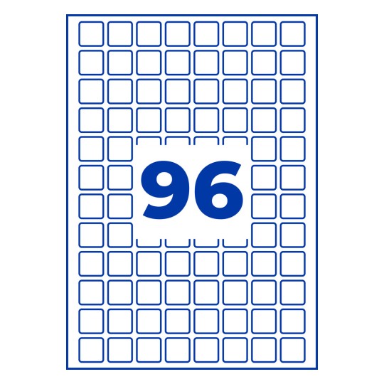Veliki plavi broj 96 u sredini na bijeloj mreži zaobljenih kvadrata?