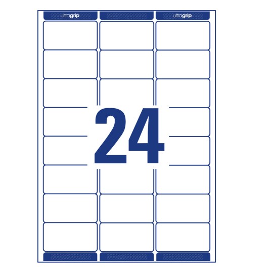 Rezanje crteža pojedinačni list A4, Artikl: L7159-100, adresne naljepnice, format: 63,5 x 33,9 mm, 24 naljepnica/stranica.