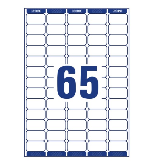 Crtanje izrezivanja pojedinačnog lista A4, Članak: L7651-100, Adresne etikete, Format: 38,1 x 21,2 mm, 65 etiketa/ploči