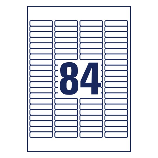 Crtanje otvora, pojedinačni list A4, Artikl: L7656-25, Mini-organizacijske oznake, Format: 46 x 11,1 mm, 84 naljepnica/stranica?