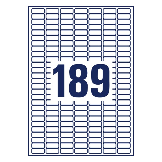 Pojedinačni list A4, Proizvod: L7658-25, Mini-organizacijske naljepnice, Format: 25,4 x 10 mm, 189 naljepnica/stranica?