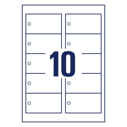 Izrezna skica pojedinačnog lista, Artikl: T2001-10, Privjesak, Format: 90 x 50 mm, 10 privjesaka/ list?