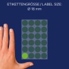 Usporedba veličine s rukom, artikal: 3597, jedan list s oznakama, format: ⌀ 18 mm, boja: zelena?