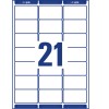 Stanzni crtež pojedinačnog lista A4, Artikl: 7160-10, Adresne naljepnice, Kućni ured, Malo pakiranje, Format: 63,5 x 38,1 mm, 21 naljepnica/ list?