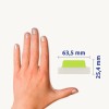 Usporedba veličine s rukom, Artikl: 74789, jedan list ljepljivih traka, format: 63,5 x 25,4 mm, boja: bijela?