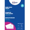 Pakiranje uložaka za Avery pločice s imenom s plavom pozadinom i detaljima proizvoda?