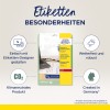Slika prikazuje pakiranje proizvoda za Avery Zweckform oznake za kabele. Ističe značajke kao što su lako prilagodljivi dizajni putem dizajnera etiketa, vodootporni i izdržljivi materijali, CO2 neutralnost te proizvodnja u Njemačkoj.